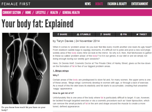 body fat explained by the private clinic nov 2014