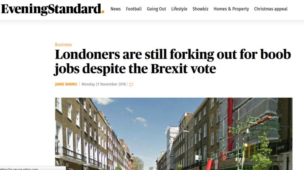 londoners still forking out for boob jobs despite brexit vote evening standard 1024x573 1