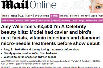 news amy willertons 3500 im a celebrity beauty blitz the private clinic