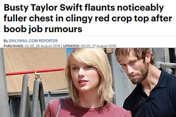 news busty taylor swift flaunts noticeably fuller chest in clingy red crop top after boob job rumours the private clinic