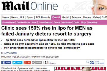 news clinic sees 150 rise in lipo for men as failed january dieters resort to surgery the private clinic