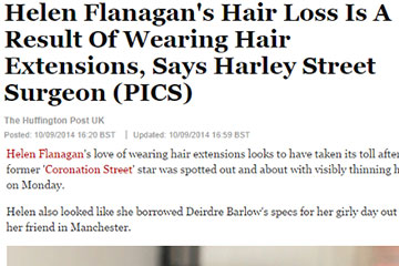 news helen flanagans hair loss the private clinic