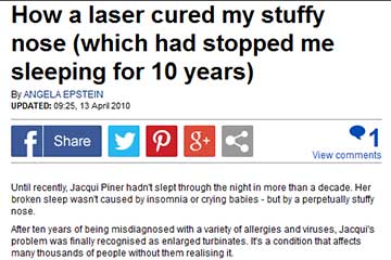 news how a laser cured my stuffy nose the private clinic