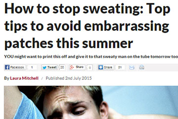 news how to stop sweating top tips to avoid embarrassing patches this summer the private clinic