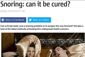 news snoring can it be cured the private clinic