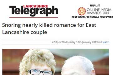 news snoring nearly killed romance for east lancashire couple the private clinic