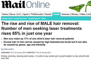 news the rise of male hair removal the number of men seeking laser hair removal treatments rises 85 in just one year the private clinic