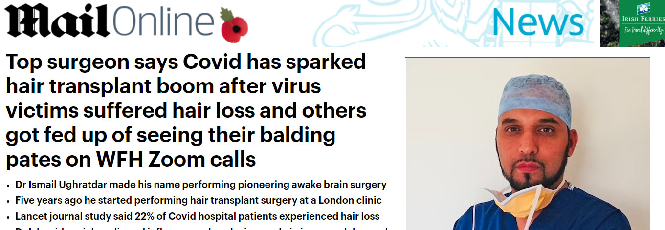 Covid Hair Transplants boom - hair transplant surgeon, The Private clinic Birmingham Covid Hair Transplants boom - hair transplant surgeon, The Private clinic Birmingham