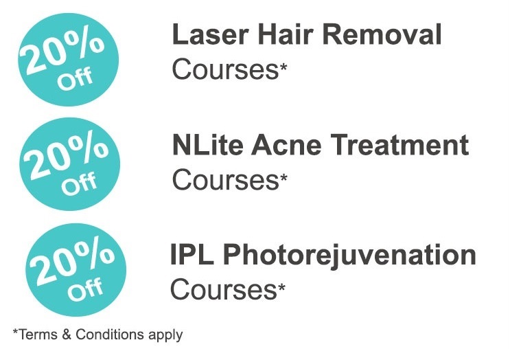 20 off Laser Hair removal, Acne NLite Treatment and IPL Photorejuvenation